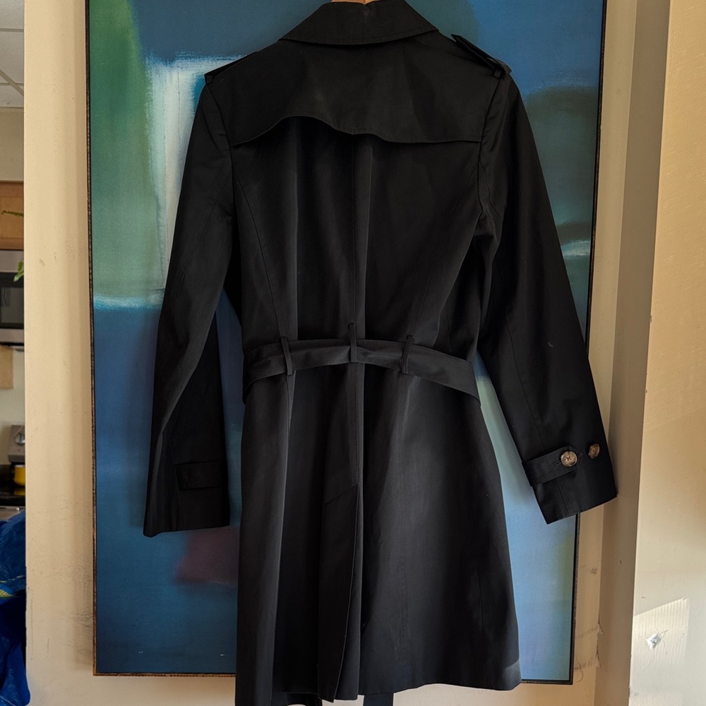 Talbots Classic Black Trench Coat - Picture 6 of 8